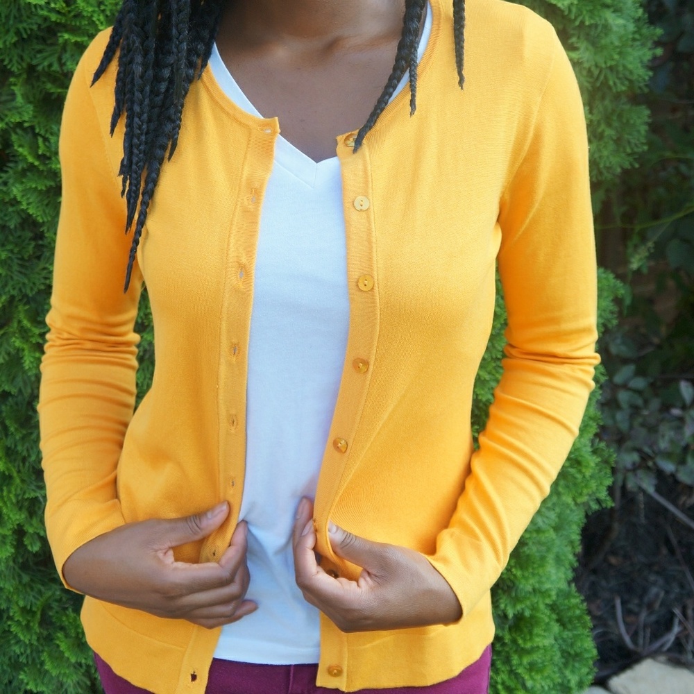 Yellow Silk Blend Cardigan